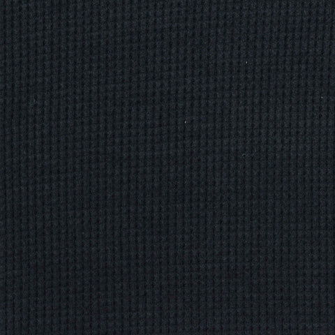 Brushed Cotton Viscose Stretch Waffle Knit Fabric, 235 gsm, 150 cm — Navy