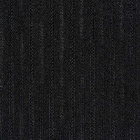 Black Vertical-Stripe Rib Knit, Polyester, 270 gsm