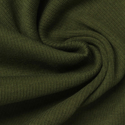 Polyester Cotton Rib Knit Fabric, 380 gsm — Green