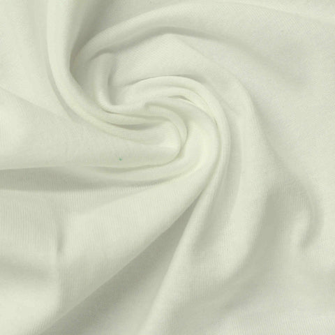 100% Cotton Jersey Knit Fabric, 160 gsm, 175 cm — White