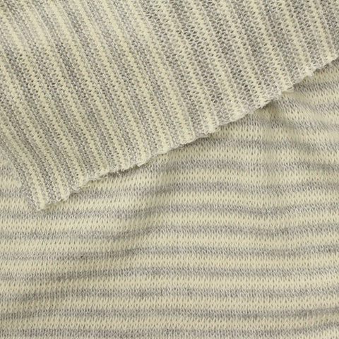 Light Grey Stripes Chunky Knit, Cotton-Viscose