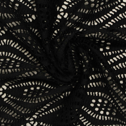 Black Geometric-Diamond Jacquard, Polyester, 145 gsm