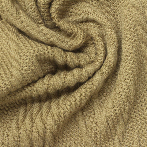Beige Tone-on-Tone Jersey Knit, Polyester, 370 gsm