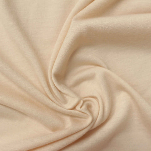 Polyester Viscose Stretch Jersey Knit Fabric, 130 gsm, 160 cm — Beige, ref EF-218628