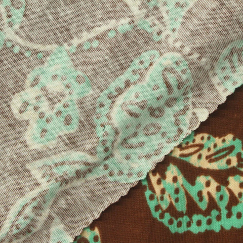 Teal Floral Jersey Knit, Cotton, 125 gsm, 150 cm