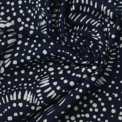 White Dots Milk Silk Knit, Polyester, 240 gsm