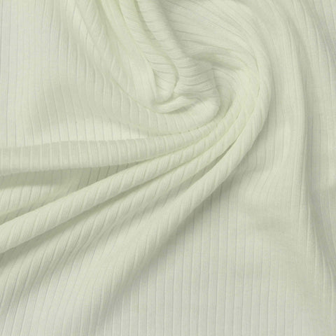 Tencel Lyocell Acetate Stretch Rib Knit Fabric, 240 gsm, 155 cm — Green
