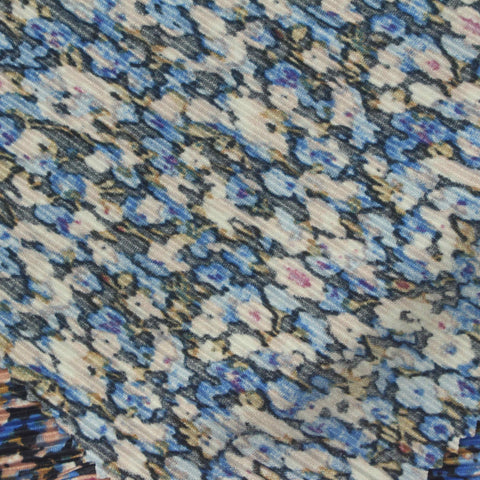 Blue Floral Plissé, Polyester