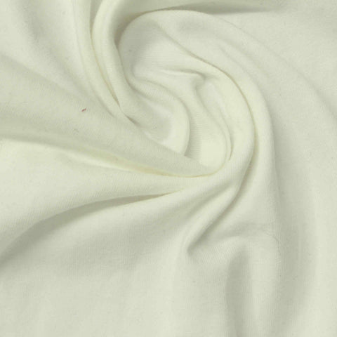 Cotton Stretch Jersey Knit Fabric, 200 gsm, 183 cm — White
