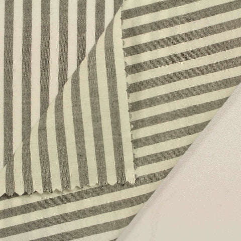 Striped 100% Cotton Poplin Fabric, 105 gsm, 145 cm — Beige