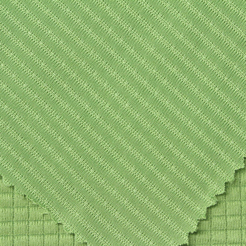 Light Green Square Waffle Knit, Cotton-Poly