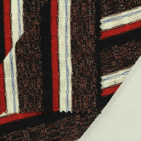 Red Vertical-Stripe Rib Knit