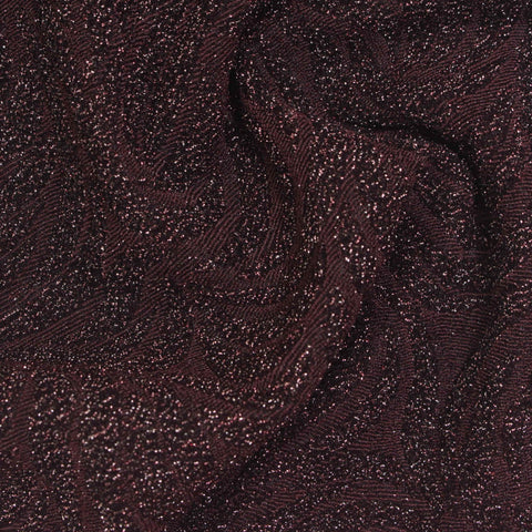 Maroon Glitter Jacquard, Poly-Metallic