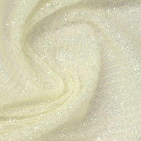 Sequin 100% Polyester Jersey Knit Fabric, 115 gsm, 150 cm — White