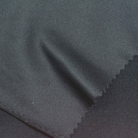Brushed Polyester Stretch Warp Knit Fabric, 260 gsm, 160 cm — Black