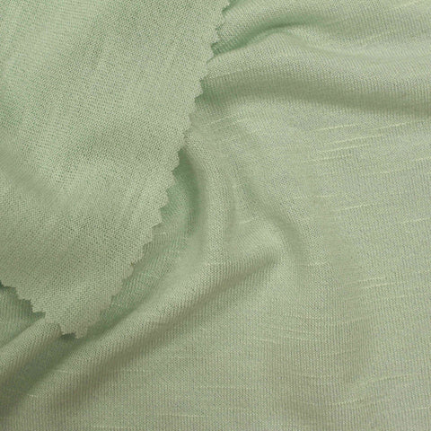 Slub Viscose Polyester Jersey Knit Fabric, 179 gsm, 160 cm — Green