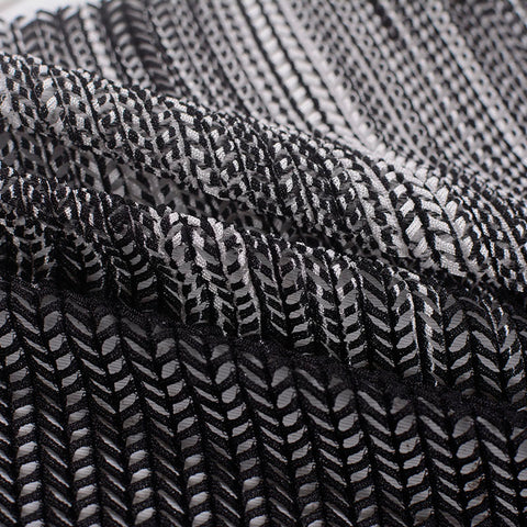 Black Chevron Mesh, Nylon-Spandex, 125 gsm