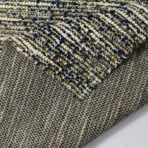 Polyester Cotton Metallic Chunky Knit Fabric, 195 gsm, 160 cm — Brown, ref EF-203697