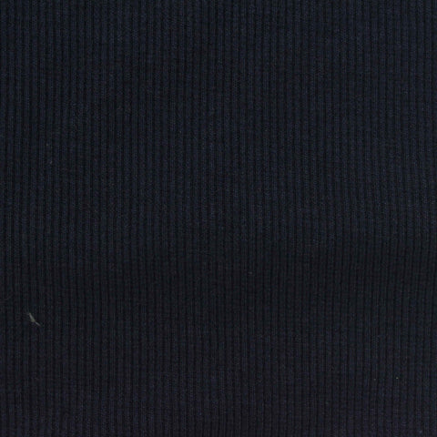 Cotton Polyester Stretch Rib Knit Fabric, 370 gsm, 128 cm — Navy