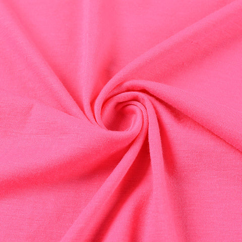 Polyester Viscose Stretch Jersey Knit Fabric, 166 gsm, 160 cm — Pink