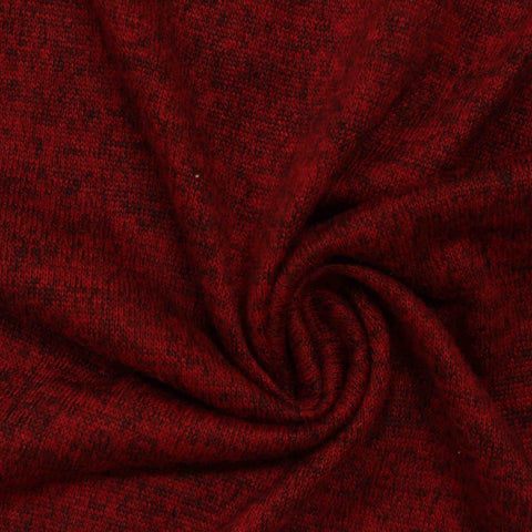 Burgundy Heather Chunky Knit, Viscose-Poly