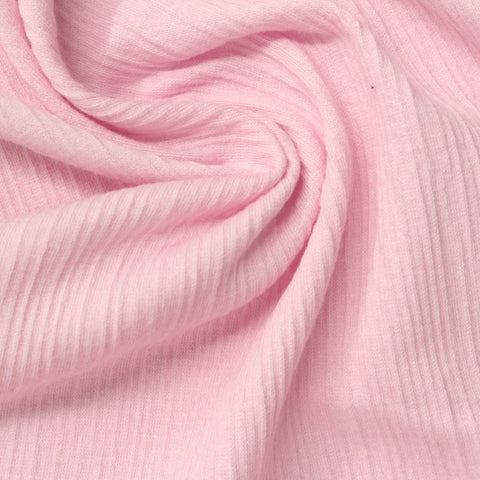Light Pink Crinkled Crepe, Cotton-Poly