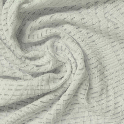 White Tone-on-Tone Jacquard, Spandex