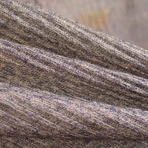 Striped Polyester Cotton Blend Rib Knit Fabric, 132 gsm, 152 cm — Purple