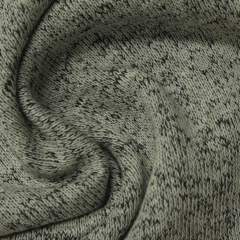 Light Grey-Green Marl French Terry, Cotton-Poly, 255 gsm
