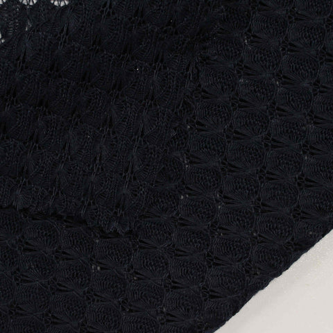 Jacquard Polyester Stretch Knit Fabric, 183 gsm, 157 cm — Black