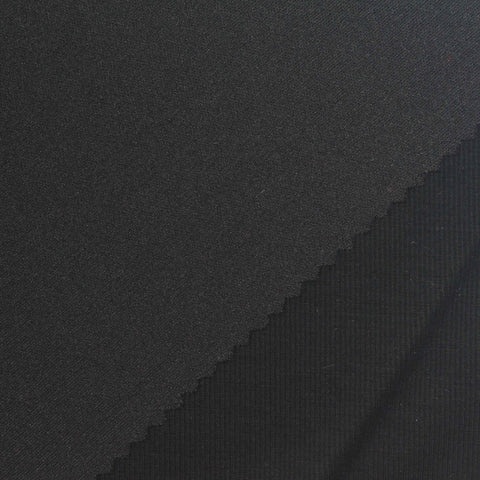 Polyester Viscose Stretch Scuba Knit Fabric, 250 gsm, 165 cm — Black