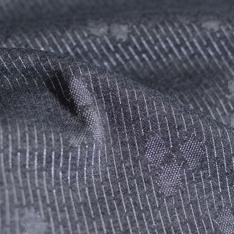 Dark Grey Subtle-Floral Jacquard, Poly-Viscose
