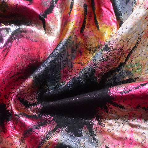 Pink Abstract Jacquard, Poly-Cotton