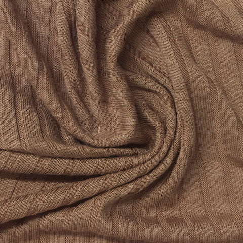 100% Tencel Lyocell Rib Knit Fabric, 148 gsm, 160 cm — Brown
