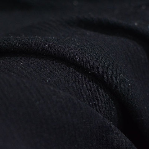 100% Viscose Crepe Fabric, 130 gsm, 130 cm — Black