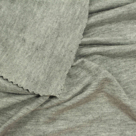 Light Grey Marl Jersey Knit, Viscose, 158 gsm