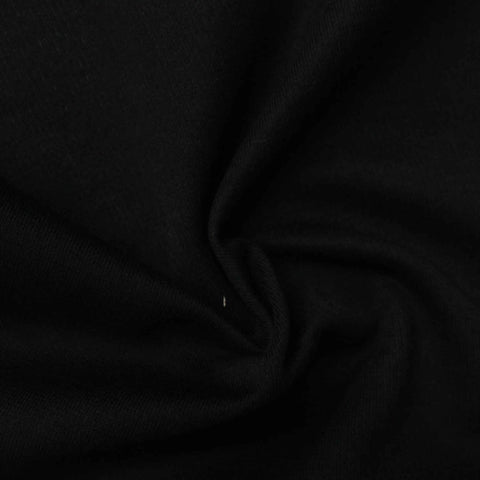 100% Polyester Ponte Knit Fabric, 245 gsm, 155 cm — Black