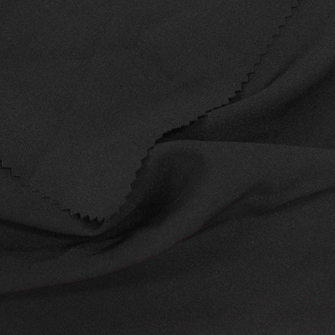 Polyester Viscose Stretch Woven Fabric, 220 gsm — Black