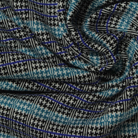 Grey Diagonal-Stripe Jacquard, Cotton-Poly