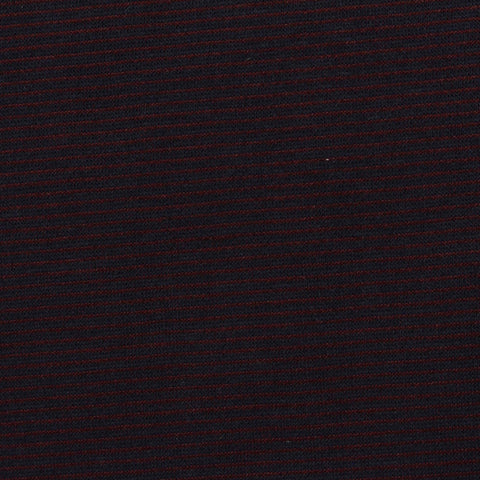Dark Red Horizontal-Stripe Interlock Knit, Cotton-Poly