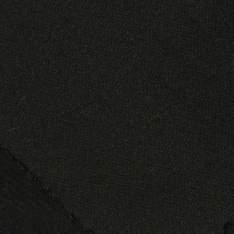 Polyester Cotton Stretch Interlock Knit Fabric, 324 gsm, 167 cm — Black