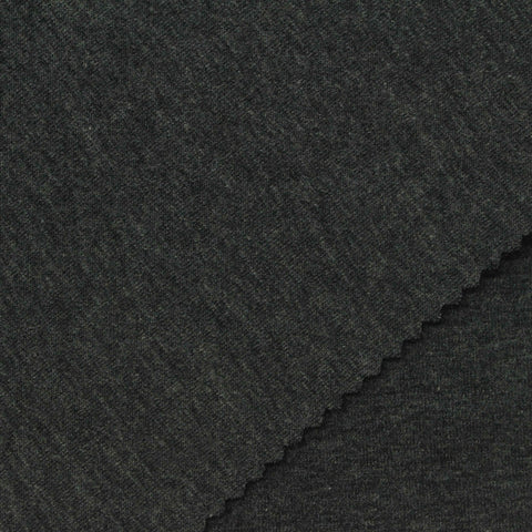Dark Grey Marl Scuba Knit, Cotton-Poly, 320 gsm