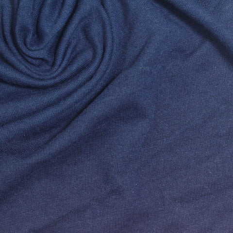 Polyester Cotton Jersey Knit Fabric, 130 gsm, 150 cm — Navy