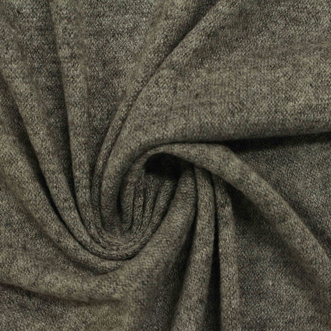Dark Olive Heather Jersey Knit, Viscose-Poly