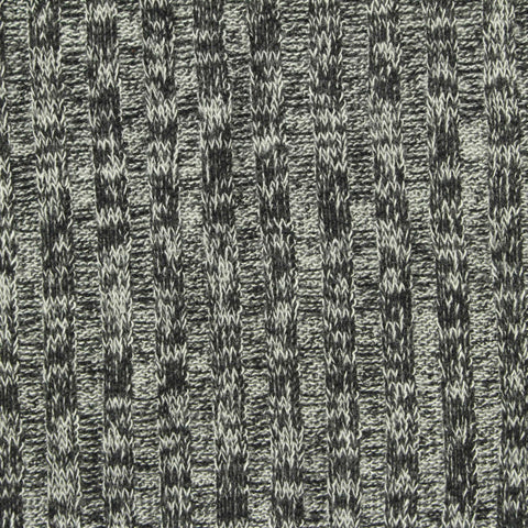 Black Heathered-Marl Rib Knit, Viscose-Poly, 203 gsm