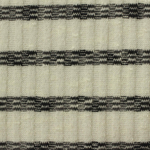 Black Stripes Chunky Knit, Poly-Viscose, 235 gsm