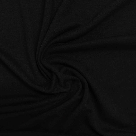 Viscose Stretch Jersey Knit Fabric, 175 gsm, 176 cm — Black