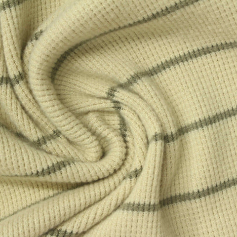 Dark Grey Horizontal-Stripe Waffle Knit, Polyester