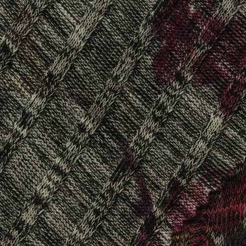 Red Abstract Rib Knit, Polyester, 200 gsm