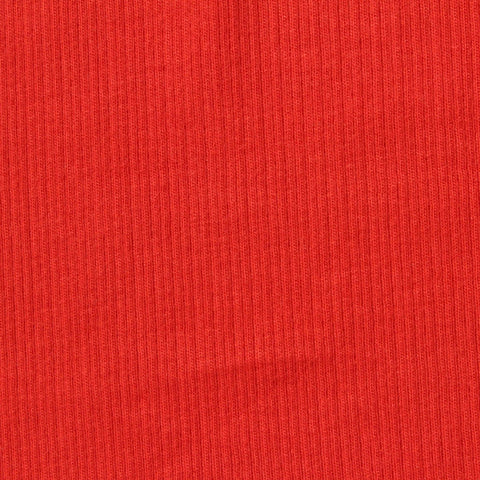 Viscose Stretch Rib Knit Fabric, 320 gsm, 120 cm — Red